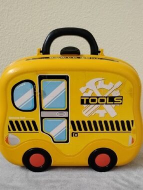 D- Yellow Kids Tool Case - Truck Design Playset